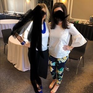 White blouse with lace trim